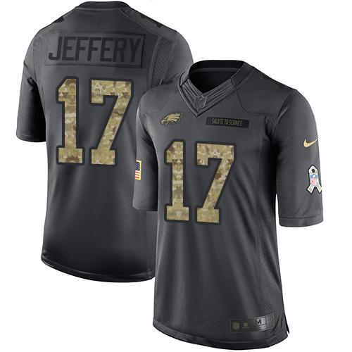 Nike Eagles #17 Alshon Jeffery Black Men's Stitched NFL Limited 2016 Salute To Service Jersey